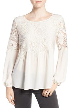 Chelsea28 Button Back Lace Top | Nordstrom