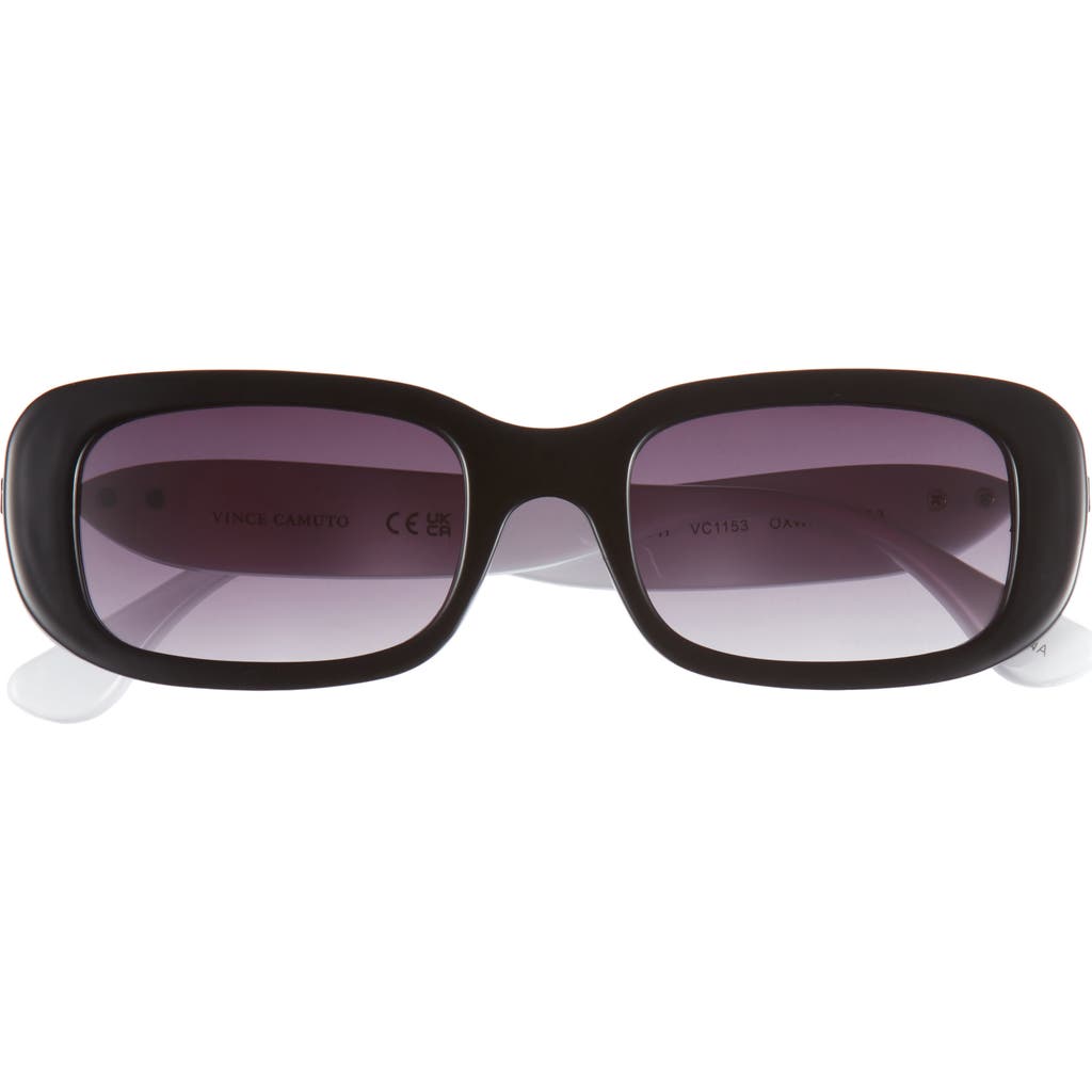 Vince Camuto Narrow Rectangle Sunglasses In Black/white