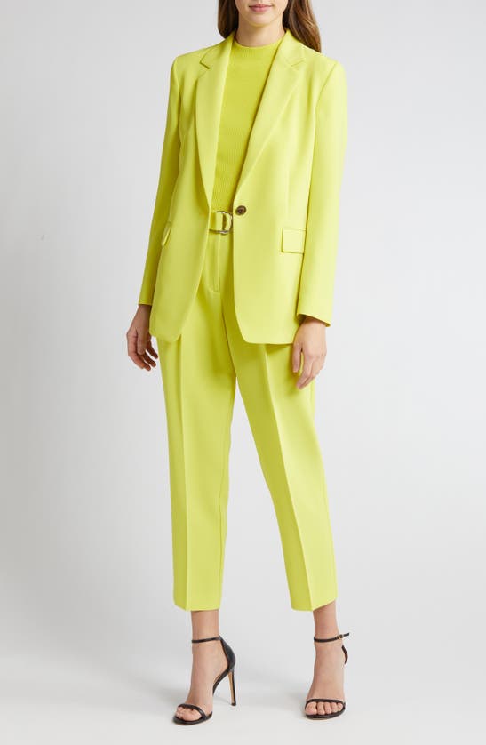 Shop Hugo Boss Tapiah Belted Ankle Pants In Tennis Yellow