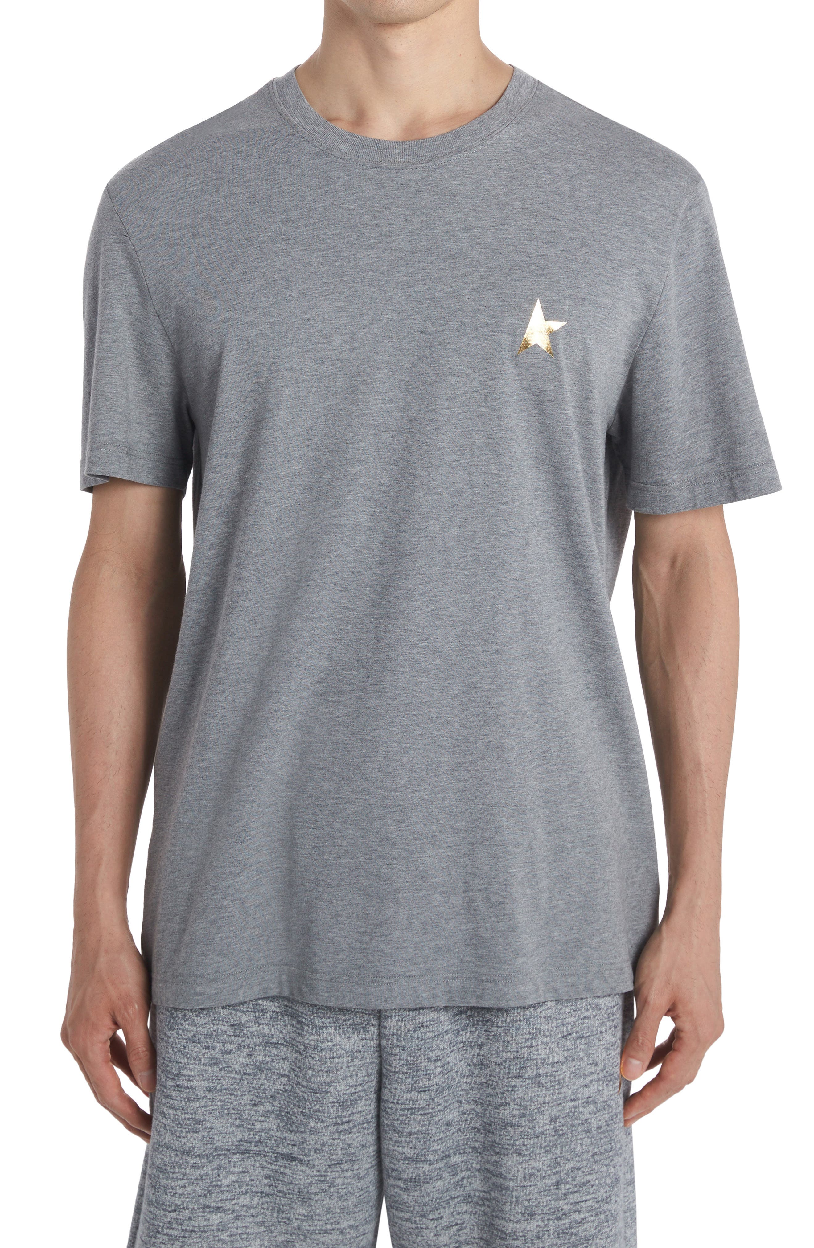 Golden Goose Star Logo Cotton Tee in Grey/Gold at Nordstrom, Size Xx-Large