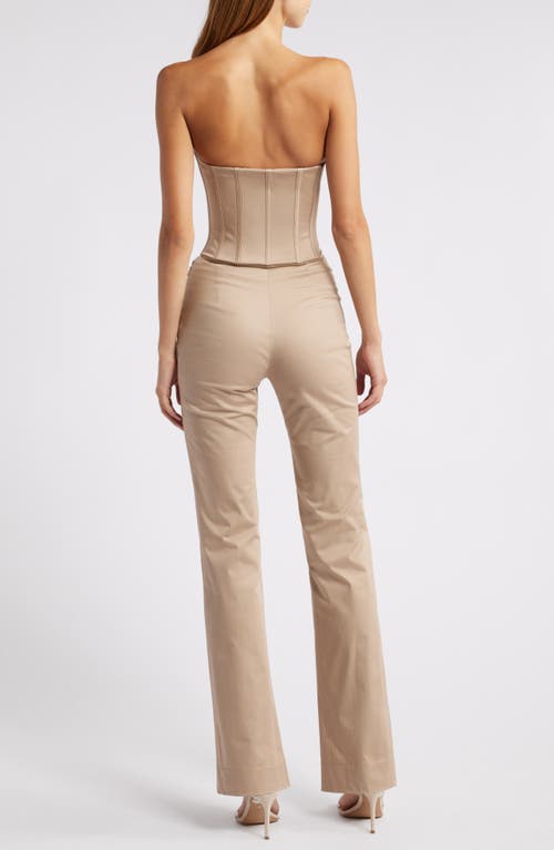 Shop Mistress Rocks Strapless Corset Jumpsuit In Mousse