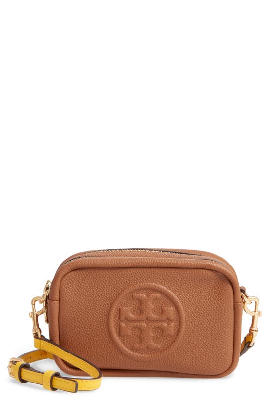 Tory Burch Perry Bombé Almond Leather Cross-body Bag In Nude