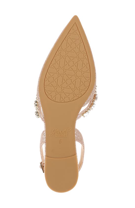 Jewel Badgley Mischka Camden Pointed Toe Slingback Flat In Rose Gold