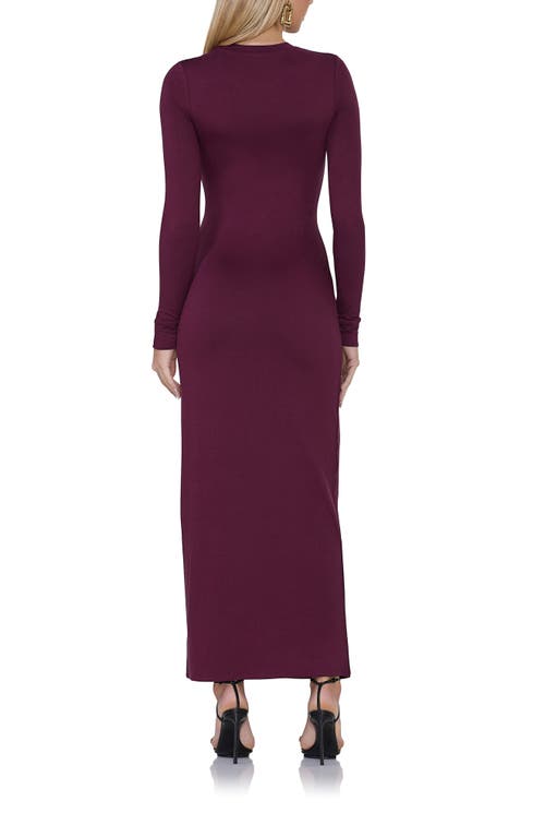 Shop Afrm Didi Long Sleeve Jersey Maxi Dress In Fig