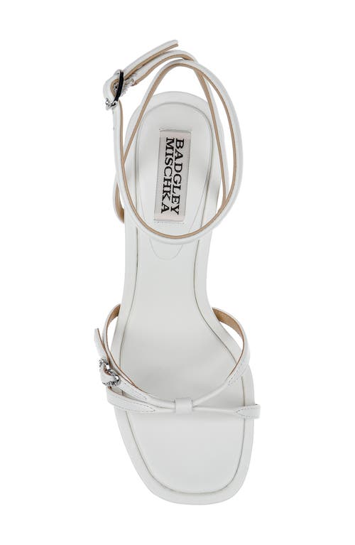 Shop Badgley Mischka Collection Brynna Ankle Strap Sandal In White Leather