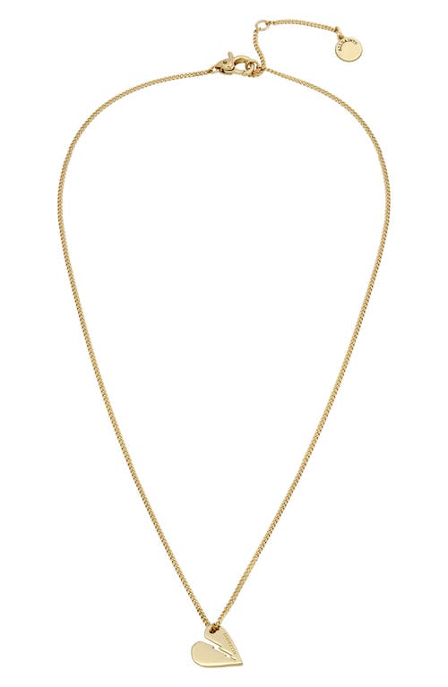 AllSaints Broken Heart Pendant Necklace in Gold