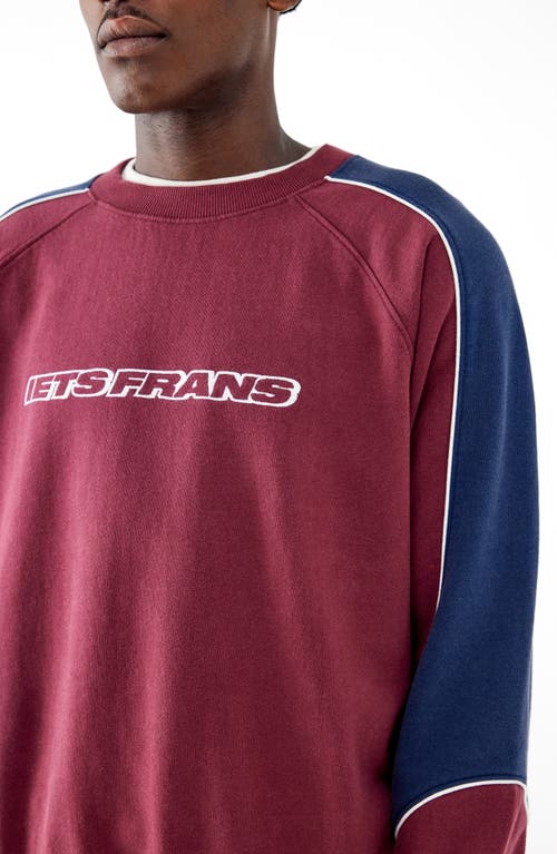 Shop Iets Frans Colorblock Cotton Graphic Sweatshirt In Burgundy