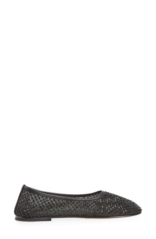 Shop Dear Frances Ball Crystal Embellished Mesh Flat In Black