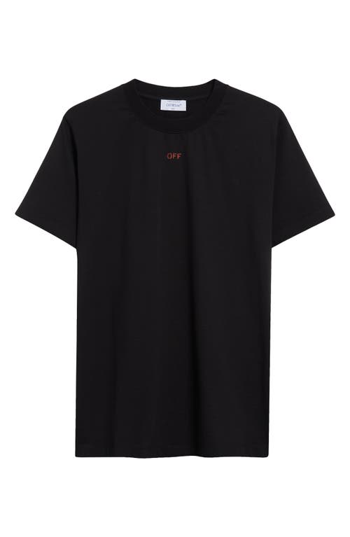 Shop Off-white Stamp Logo Slim Cotton Graphic T-shirt In Black - Red