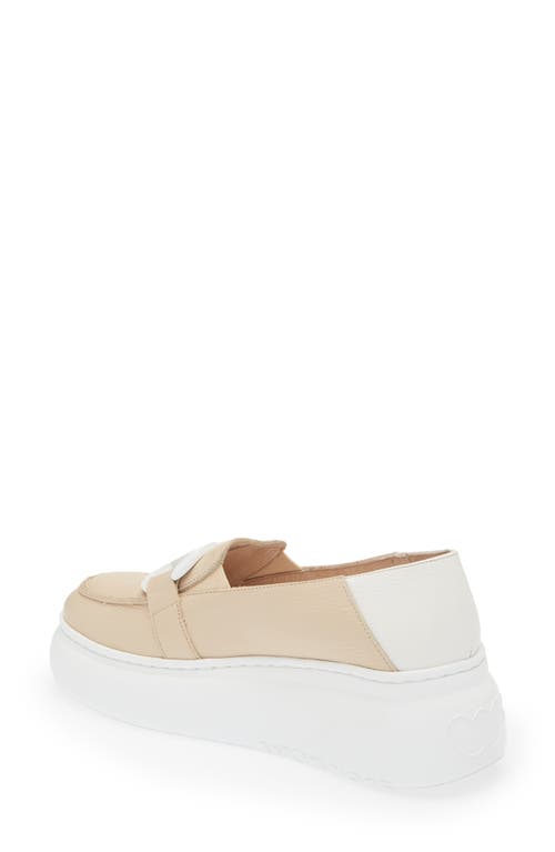 Wonders Platform Loafer In Natural/off-white Leather