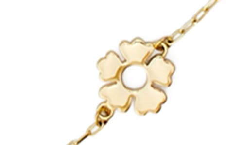 Tory Burch Kira Clover Long Station Necklace In Tory Gold