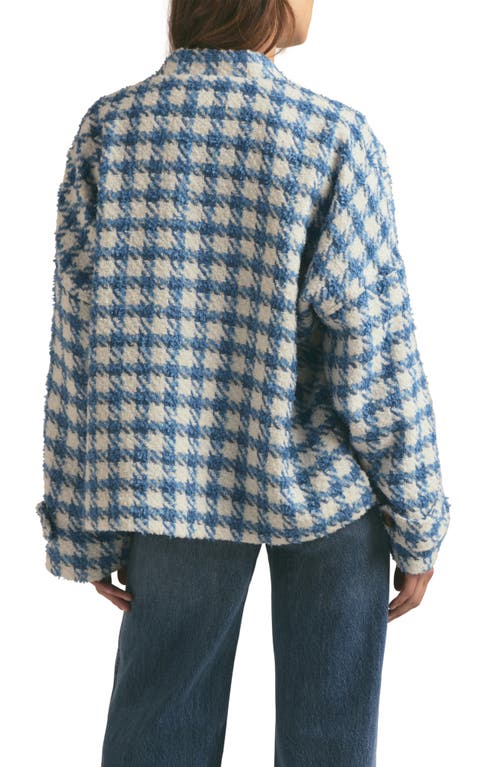 Favorite Daughter The Timeless Houndstooth Tweed Jacket In Blue Jay Houndstood