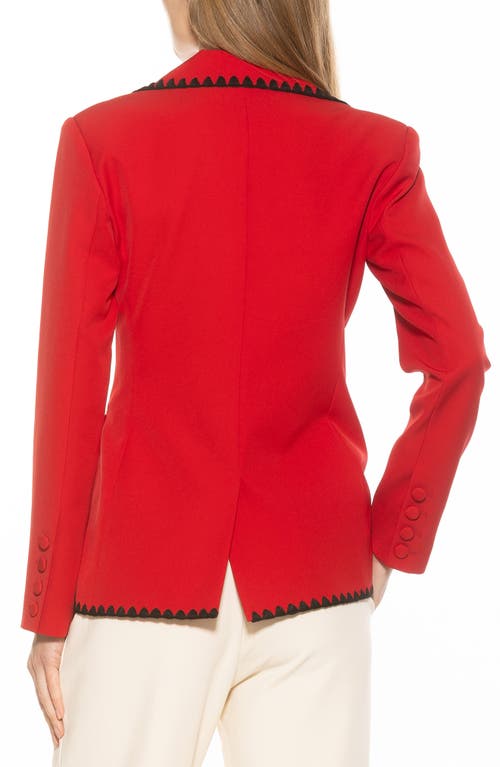 Alexia Admor Contrast Embroidered Blazer In Red