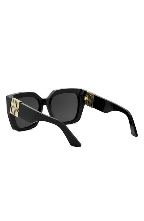 Dior Miss S21 55mm Square Sunglasses In Shiny Black/smoke