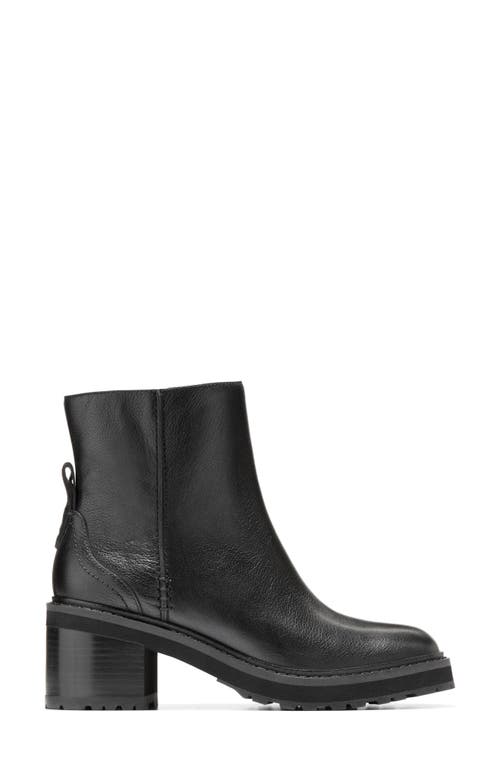 Shop Cole Haan Gillian Waterproof Lug Sole Bootie In Black Leather