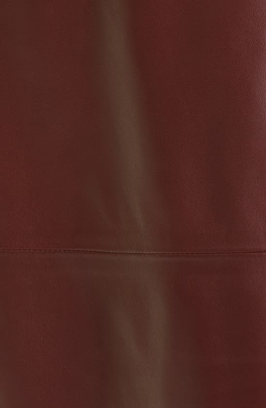 Vince Leather Pencil Skirt In Dark Cinnamon Stick