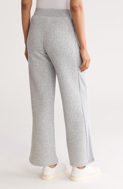 T Tahari Ribbed Pull-on Pants In Dusk Grey Heather