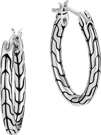 John Hardy Classic Chain Silver Extra-Large Hoop Earrings Sterling Silver