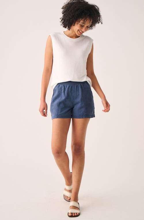 Faherty Arlie Linen-blend Short In Navy
