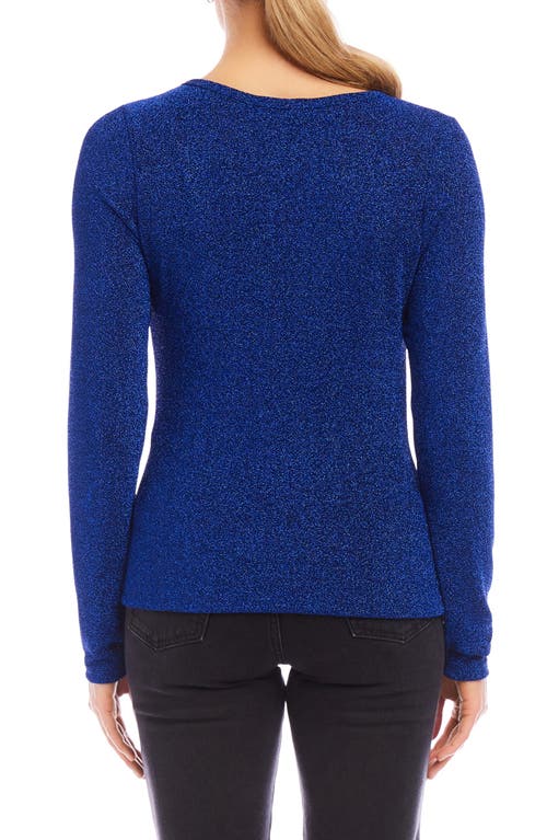 Shop Fifteen Twenty Krissy Asymmetric Neck Long Sleeve Top In Sapphire Blue