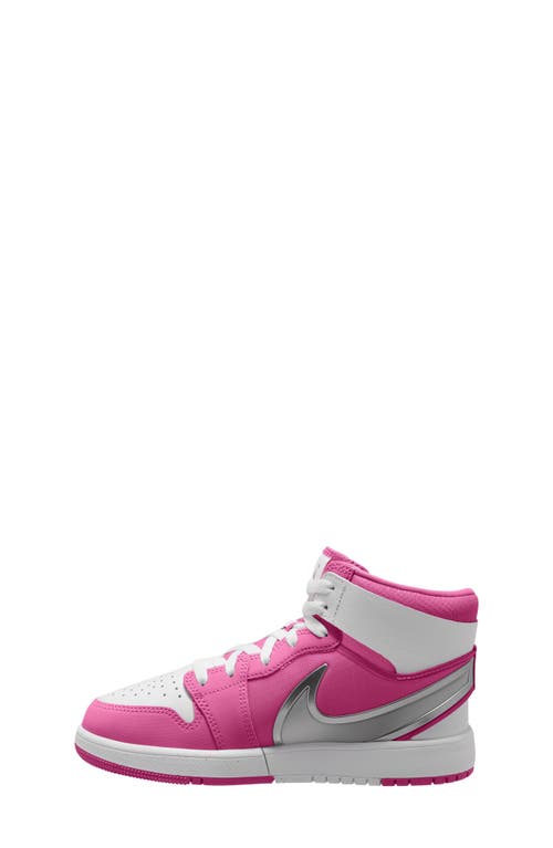 Shop Jordan Kids'  1 Mid Easyon Sneaker In Fire Pink/white