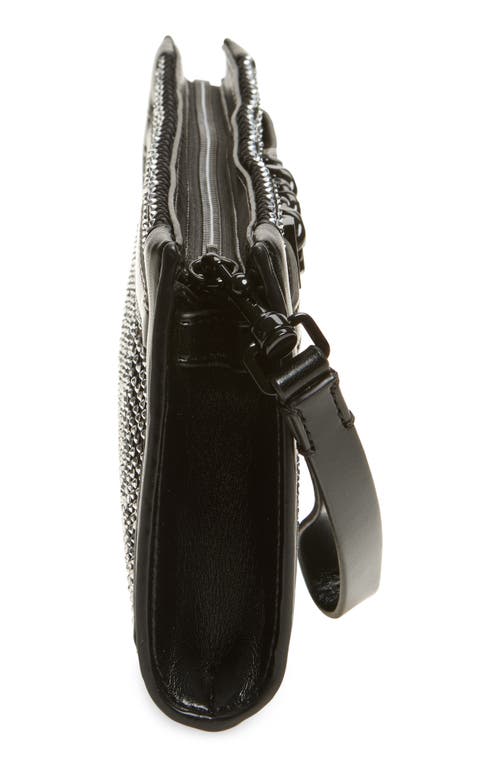 Rebecca Minkoff Curb Link Crystal Wristlet Clutch In Black