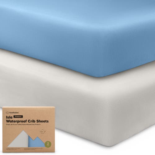 KeaBabies 2-Pack Isla [Protect+] Waterproof Crib Sheets in Slate at Nordstrom