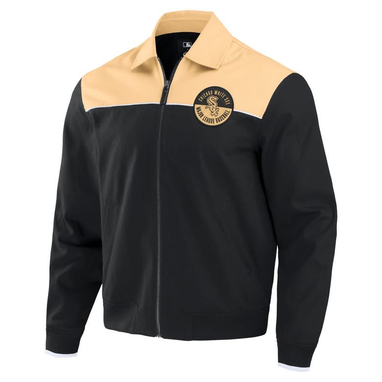 Shop Darius Rucker Collection By Fanatics Black/tan Chicago White Sox Canvas Bomber Full-zip Jacket