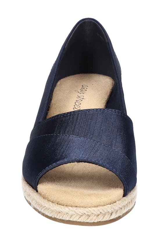 Easy Street Women's Jasper Super Flex Espadrille Sandals In Navy Thai Silk