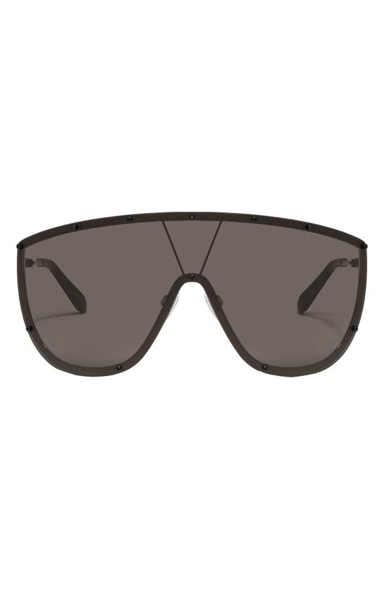 Shop Quay On Set 70mm Oversize Shield Sunglasses In Gold / Black