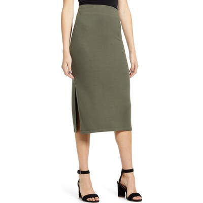 Chelsea28 Knit Pencil Skirt, Green
