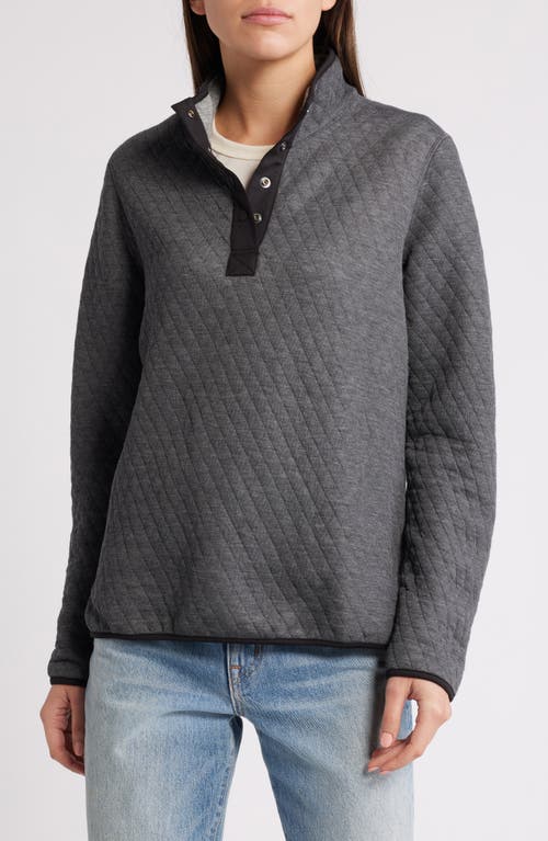 Marine Layer Corbet Reversible Pullover in Charcoal/Mid Heather Grey 