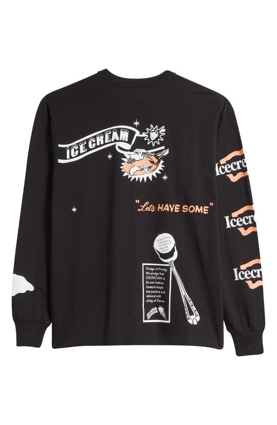 Shop Icecream Style Facts Long Sleeve Graphic T-shirt In Black