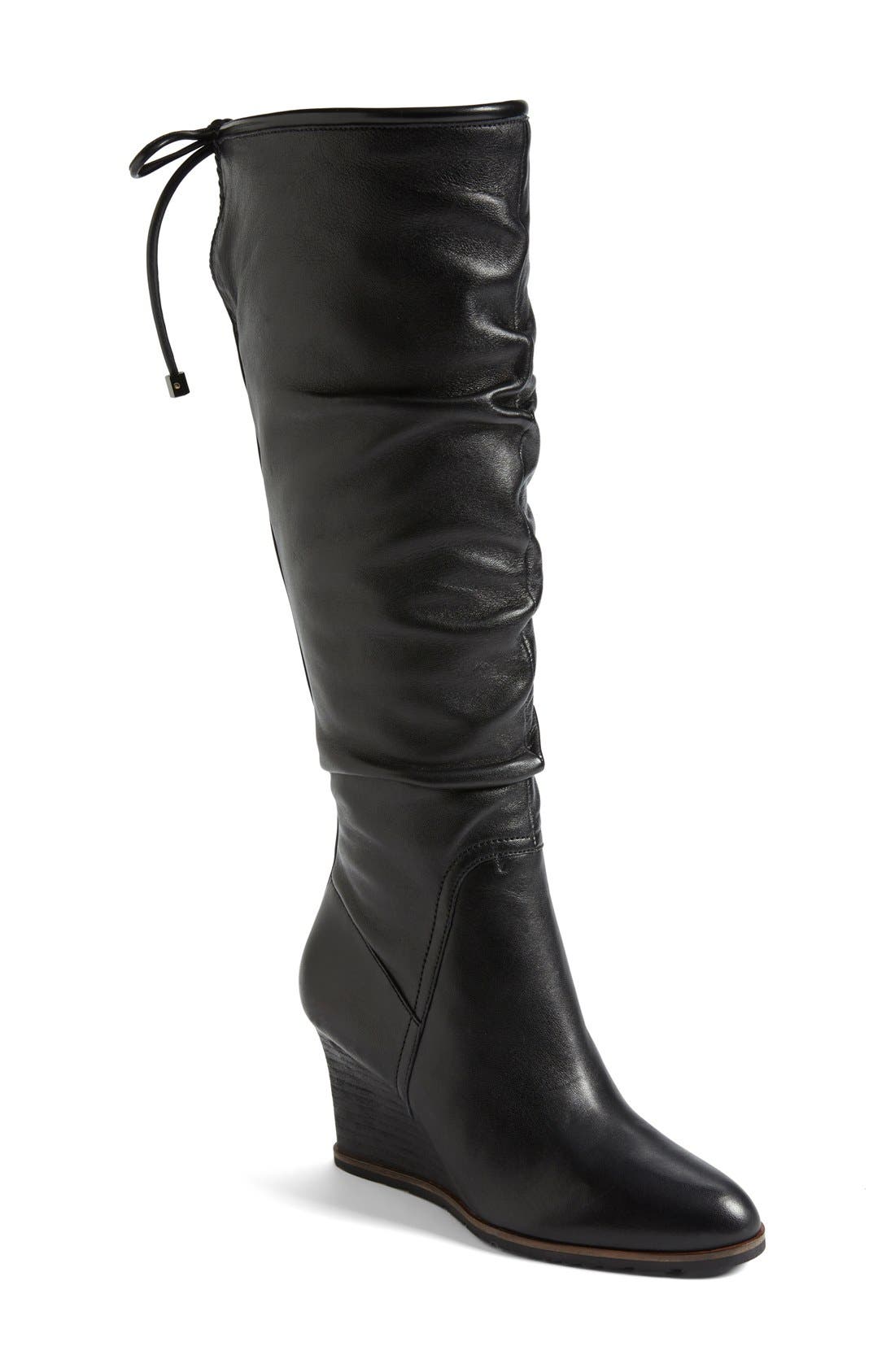 franco sarto wide calf suede boots