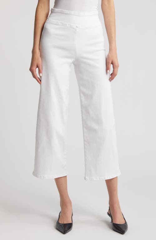 FRAME Jetset Wide Leg Pull-On Jeans White at Nordstrom,