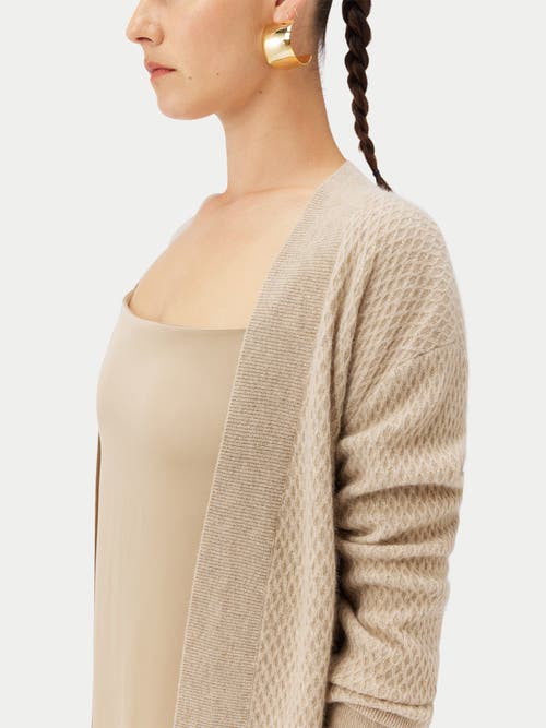Shop Gobi Mongolian Cashmere Organic Color Self-belt Cashmere Cardigan In Warm Grey