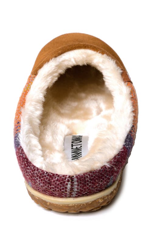 Minnetonka Tahoe Faux Fur Lined Slipper In Brown Multi