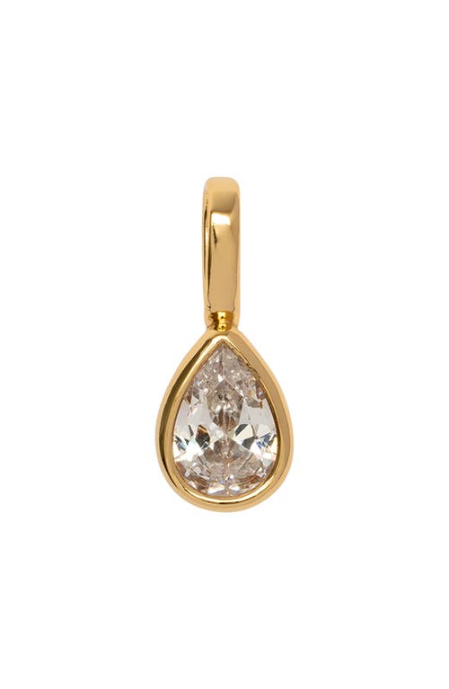 Shop Made By Mary Pear Cubic Zirconia Charm Pendant In Gold