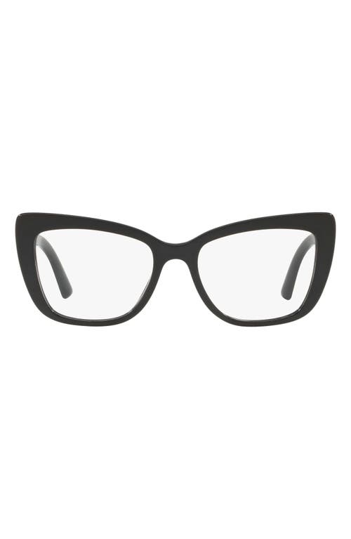 Dolce & Gabbana 53mm Cat Eye Optical Glasses in Black at Nordstrom