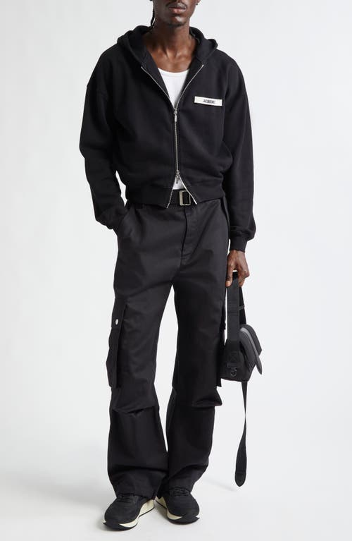 Shop Jacquemus Le Cargo Cotton & Linen Pants In Black