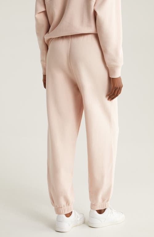 Shop Zella Cloud Fleece Joggers In Pink Peach