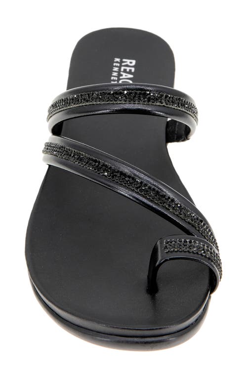 Reaction Kenneth Cole Gia Crystal Strap Slide Sandal In Black