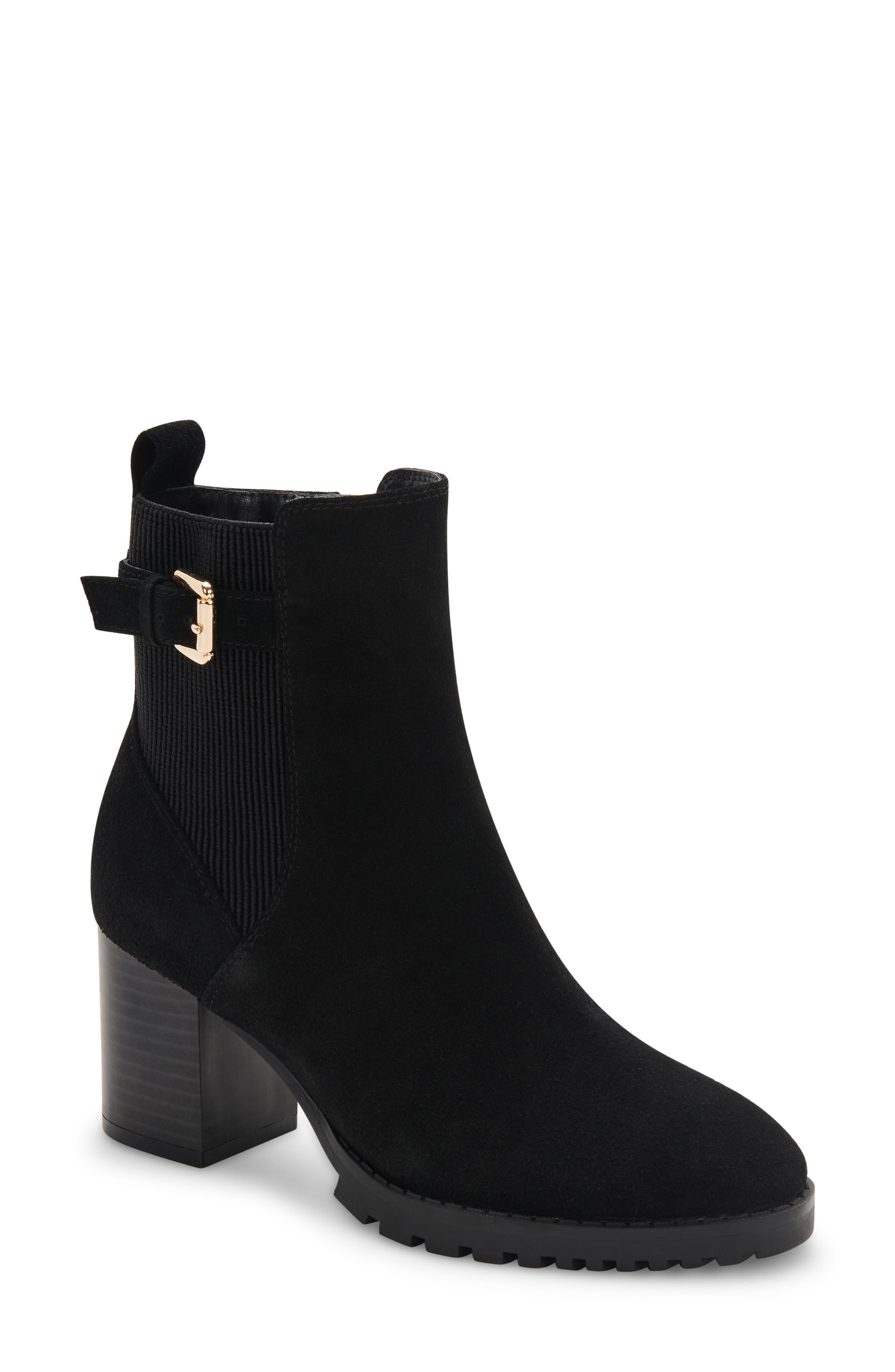 ladies black ankle boots with studs