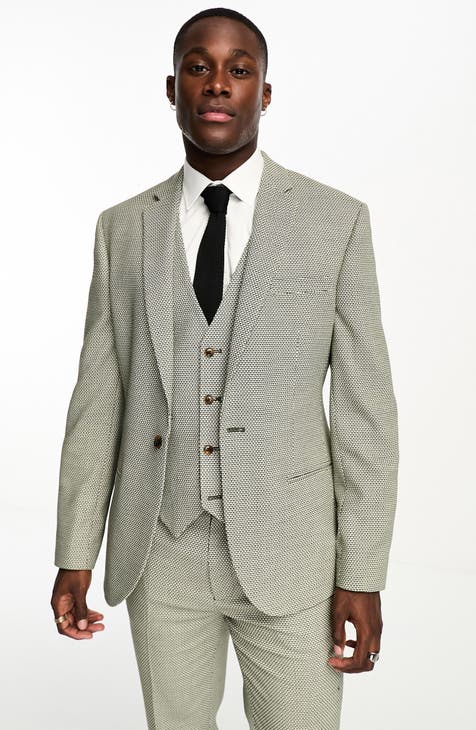 Textured Skinny Fit Suit Jacket