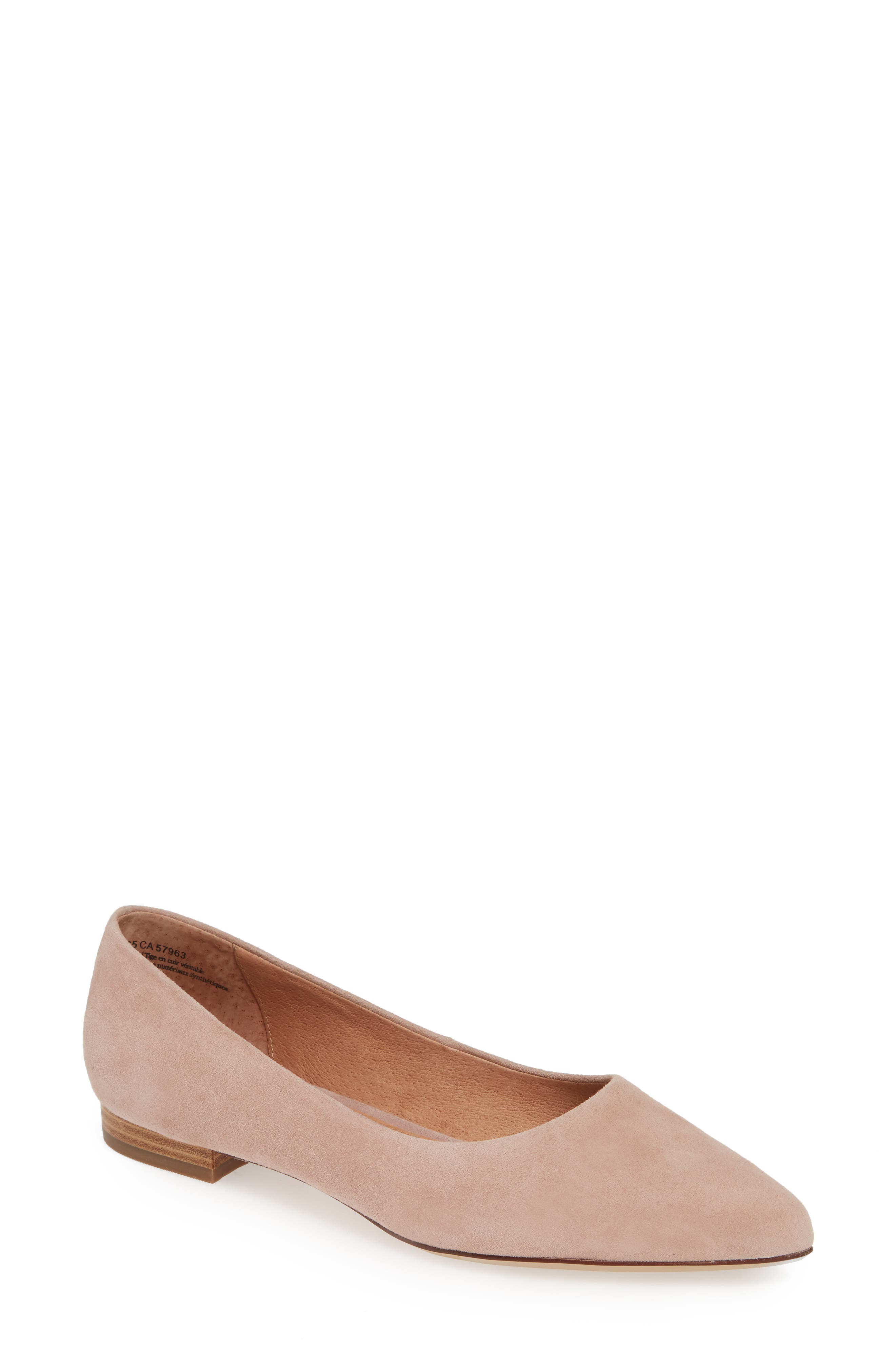 suede pointed toe flats