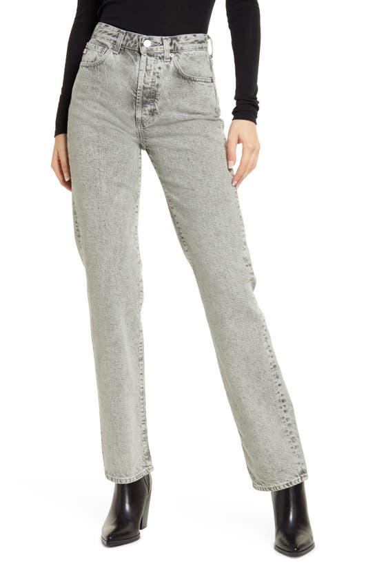 Ag Alexxis Acid Wash High Waist Straight Leg Jeans In Chalkboard