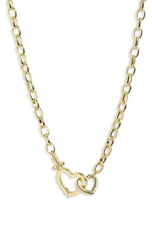 gorjana Parker Heart Chain Link Necklace in Gold