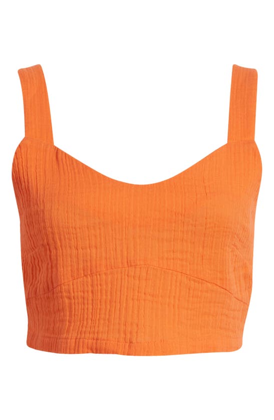 Shop Rip Curl Premium Surf Crop Tank In Bright Orange