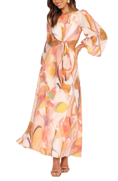 Laquin Cutout Long Sleeve Maxi Dress