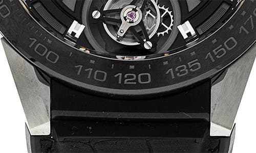Watchfinder & Co. Tag Heuer  Carrera Chronograph Rubber Strap Watch, 45mm In Black